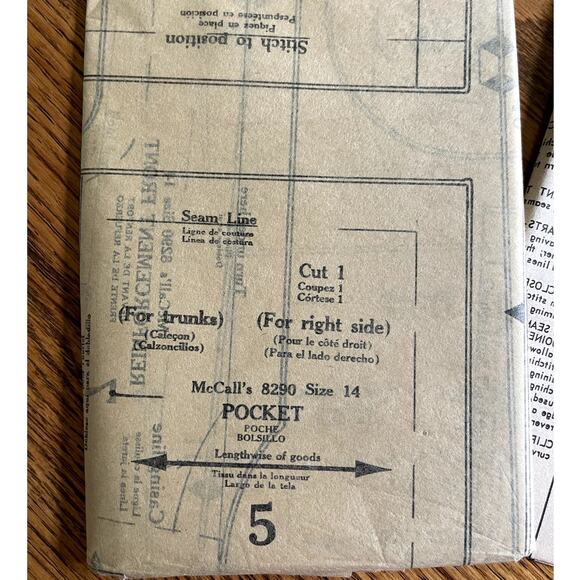 UNCUT Vintage 1960s McCalls 8290 Sewing Pattern Boys XL Swim Trunks Beach Shirt - Picture 4 of 4